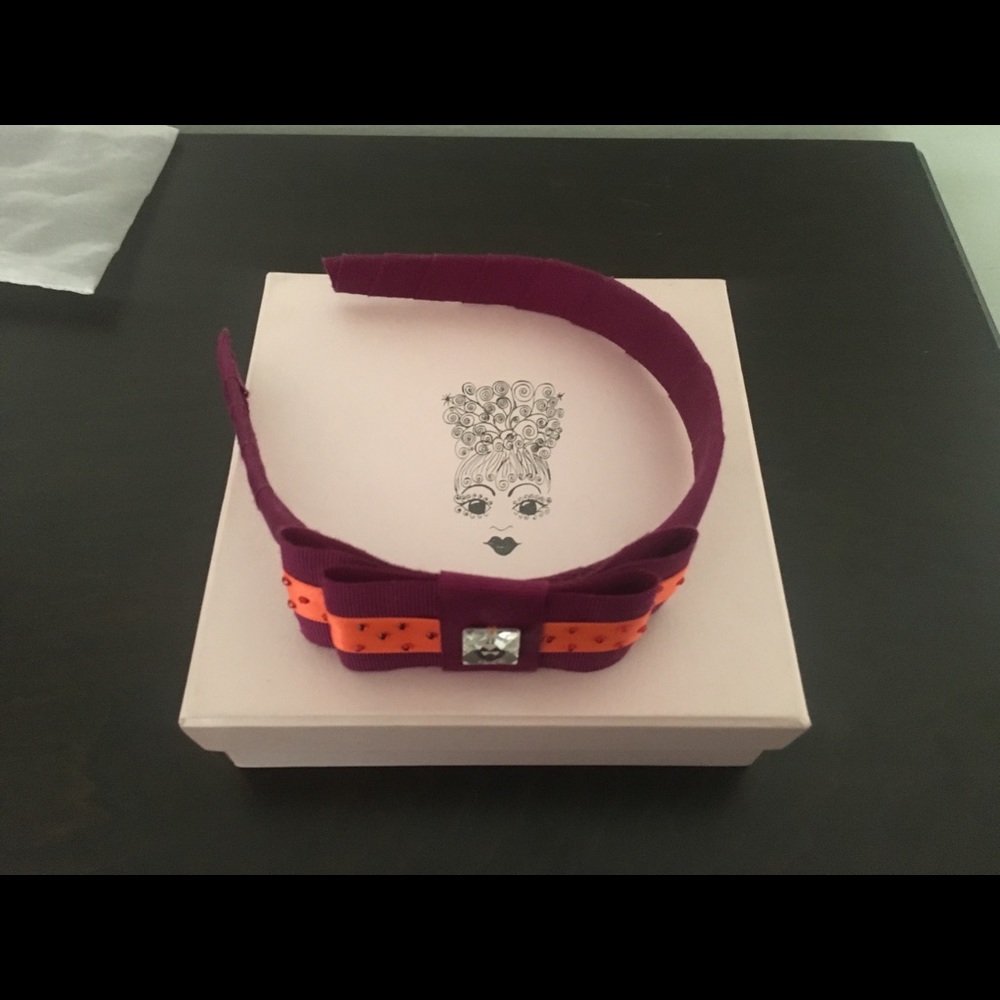 Tarina Tarantino headband maroon and orange